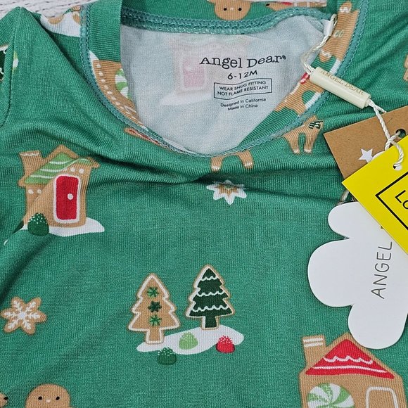 NWT Angel Dear Christmas Gingerbread Village Baby Boy Bamboo two piece‎ 6-12M - Picture 3 of 7